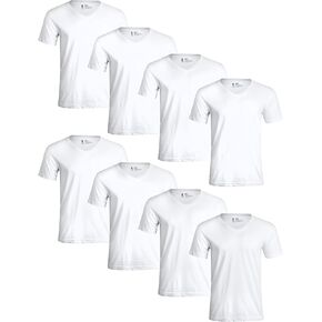 IZOD Men's Undershirts - 8 Pack Breathable Short Sleeve V Neck White Shirt - Cotton Undershirts for Men (S-XL)
