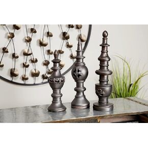 Deco 79 Tall Bronze Decorative Finials Shelf & Table Decor, Set of 3