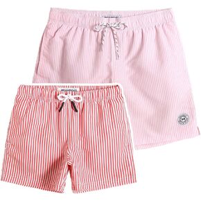 maamgic Dad and Son Matching Swim Trunks Quick Dry Father and Son Gifts Board Shorts with Mesh Lining Swim Suits Swimming Trunks (Size Large & Size 5-6 Years)