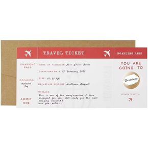 CJ&M Personalised AEROPLANE Scratch Boarding Pass, Surprise Holiday, Vacation, Birthday gift, Faux fake boarding pass, Surprise travel reveal