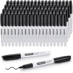 Bulk Dry Erase Markers 76 Pack Black Fine Tip Low Odor Whiteboard Erasable Markers for Kids Adults, Ideal for Classroom School Office Home Use on White Board, Non-Toxic Easy Clean