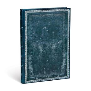 Paperblanks | Midnight Steel | Old Leather Collection | Midi | Address Book | Elastic Band Closure | 144 Pg | 120 GSM (Address Books)