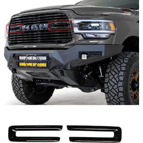 YOUNGERCAR Front Grille Cover for 2019 2020 2021 2022 2023 Dodge RAM 2500 3500 4500 5500 Gloss Black Trim ABS Grill Overlay Insert U Bar Cover OEM