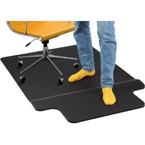 Office Chair Mat with Anti Fatigue Cushioned Foam - Chair Mat for Rolling Chairs with Foot Rest Under Desk - 2 in 1 Standing Desk Anti-Fatigue Comfort Mat for Hardwood Floor - Size 54"x 36"