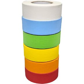 Science Lab Labeling Tape Variety Pack Including White, 500" Length x 3/4" Width, 1 Inch Core [6 Rolls of Assorted Colors]
