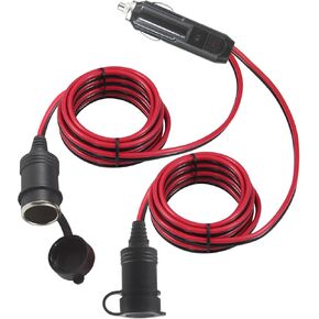 KUNCAN 4FT 12v 2-Way ولاعة سجائر السيارة مقبس أنثى Y مقسم إلى قابس ذكر مع مخرج مقبس مزدوج، كابل تمديد منفذ شاحن مزدوج المقبس، فتيل 15 أمبير
