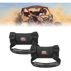 KEMIMOTO Roll Bar UTV Grab Handles Grip Fit 1.5-2 inch Roll Bar, Compatible with Polaris RZR/Can-Am Maverick/Cfmoto Zforce/Pioneer Talon/Mule Teryx, Adjustable Straps Stability SXS Accessories