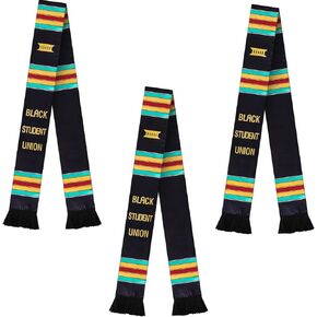 3 قطع من القماش الأسود لاتحاد الطلاب للتخرج، وشاح كينتي سرق التخرج، وشاح التخرج الفني الأصيل، وشاح أفريقي للديكورات الأمريكية الأفريقية in Kuwait