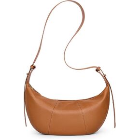 Over Earth Genuine Leather Hobo Bags for Women Crescent Leather Shoulder Purses with Adjustable Strap