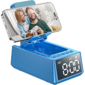 Cell Phone Stand with Wireless Bluetooth Speaker, Adjustable Cell Phone Speakers, HD Surround Sound with Anti-Slip Phone Holder for Desk, Compatible with Any Smartphones, Perfect for Outdoors, Indoors