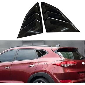 2PCS ABS Racing Style Rear Side Window Louvers Air Vent Scoop Shades Panel Cover Auto Exterior Decoration Trim Accessories for Hyundai Tucson 2016 2017 2018 2019 2020 2021（Carbon Fiber）