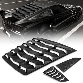 غطاء خلفي + حجم النافذة للزجاج الأمامي للشمس متوافق مع كورفيت C7 ستينغراي جراند سبورت Z51 Z06 ZR1 2014-2019 باللون الأسود اللامع من طراز GT Lambo in Kuwait