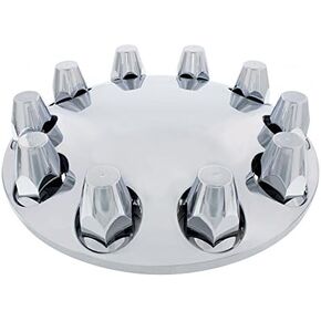 United Pacific 10253 Chrome Moon Front Axle Cover W/ 33mm Nut Cover - Thread-On