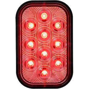 Maxxima 3x5 Rectangular LED Stop/Tail/Turn for Trucks and Heavy Duty, Red Clear Lens