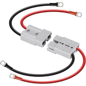 DC HOUSE Anderson Connector 50A Kit Anderson Plug 8 Guage 0.98ft Battery Cables Waterproof Quick Connectors for Lifepo4 Battery Power Transfer