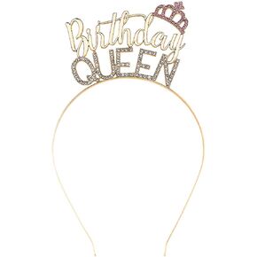 AOPRIE Birthday Crown Birthday Queen Headband for Girls Birthday Tiara for Women