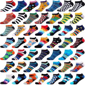 WeciBor 48 Pairs Colorful Funny Novelty Pattern Ankle Socks for Men Women Random Bulk