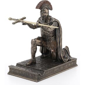 Veronese Design 7 1/8 Inch Roman Centurion Kneeling Pen Holder Resin Statue Bronze Finish Zinc Letter Opener