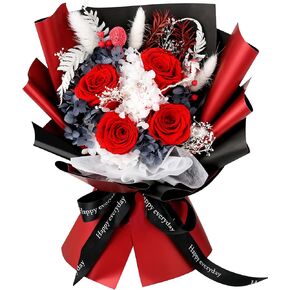 YOFANUP Flowers for Delivery Prime, Preserved Flowers Bouquet, Natural Real Rose Forever Flowers Bouquet Last 2-3 Years, Flowers for Her: Valentines Day, Mothers Day, Birthday