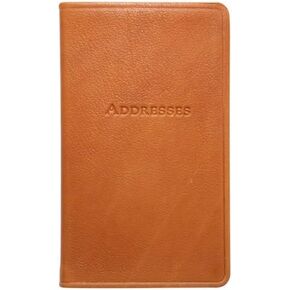 Graphic Image 5 Inch Leather Bound Pocket Address Book, Genuine Calfskin Leather, 750 Entries, British Tan