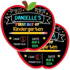 First Day & Last Day of School Chalkboard Signs, 9.5"x10.3" Double Sided Back to School Board for Kids Boys Girls 1st Day of Kindergarten Preschool 1st Grade Photo Props Supplies