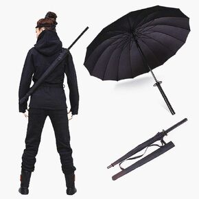 Samurai Umbrella, Decorative Sword Handle, Waterproof Canopy