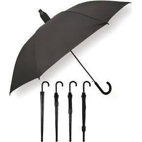 Non-drip lightweight umbrella with Cover, plastic Telescopic cover, Windproof canopy heavy duty, Rainproof, J Stick Handle with Easy Grip, Durable for travel, Black, suitable for Women, Men, & kids.