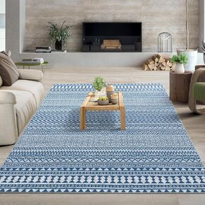 سجادة CAROMIO مقاس 10 × 13 كبيرة جدًا لغرفة المعيشة، سجادة قابلة للغسل، سجادة أرضية بوهو لهجة، سجادة مغربية ذات كومة منخفضة غير قابلة للانزلاق، سجادة مغربية هندسية، غطاء أرضيات المزرعة لغرفة النوم، ديكور المنزل، أسود in Kuwait