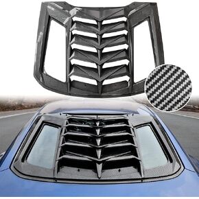 KEWISAUTO Rear Window Louver for Ford Mustang 2015-2023, Carbon Fiber Back Window Louver Windshield Decoration Vent GT Lambo Style for Ford Mustang 2015-2023 Accessories (Glossy)