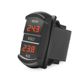 Dual Voltmeter Voltage LED 12V Digital Display for RV Motorcycle Boat Universal 12V/24V Digital Display 2 Voltmeter Voltage Gauge Monitor Panel Car Boat
