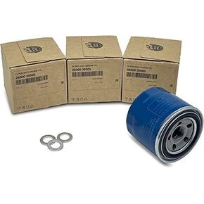 Genuine OEM 26300-35505 ENGINE OIL FILTER & GASKET 3 PCS Set / 2630035505 for select HYUNDAI KIA models/Replaces 2630035500 2630035501 2630035502 2630035503 2630035504
