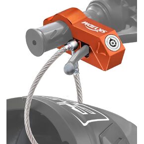 Motorcycle Locks, Motorcycle Brake Lock & Helmet Lock Anti-Theft Grip Lock Combo for All Motorcycle Bike ATV Scooter with Handlebar Diameters Within 1.3-1.5 Inches (Orange)
