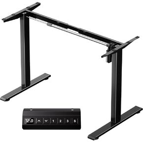 Dual Motor Electric Standing Desk Frame, Height Adjustable Desk Legs with 330 lbs Capacity, for Max 90″ x 44″ Desktop, Ergonomic Sit Stand Up Desk Base Workstation for Home Office, White Frame Only