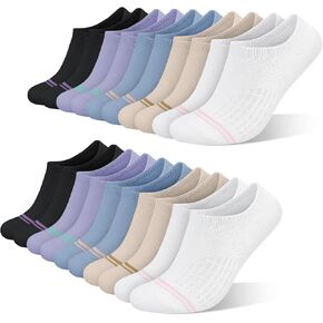 wernies No Show Socks Womens 10 Pairs Low Cut Ankle Socks with Non Slip Casual Invisible Liner Boat 5-8/8-11