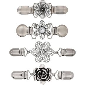 4Pcs Dress Clips Back Cinch Vintage Sweater Cinch Clip Retro Cardigan Collar Dresses Clips for Women Girls Vintage Sweater Shawl Clips 4 Styles Cinch Clips for Women Girls Clothing