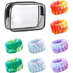 8 Pcs Wrist Spa Washband, Microfiber Wrist Towels for Washing Face Wash Wristbands, Absorbent Wristbands Wrist Sweatband Prevent Liquid from Spilling Down Your Arms for Girls and Women