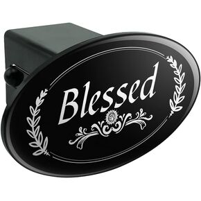 GRAPHICS & MORE Blessed Halo On Black Oval Tow Trailer Hitch Cover Plug Insert