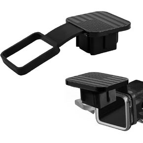 Trailer Hitch Cover, American Flag Hitch Cover Tube Plug Insert fits 2" Receivers, 2 Inch Rubber Tow Receiver Tube Hitch Dust-Proof Plug, Universal Trailer Car Accessories (Black)