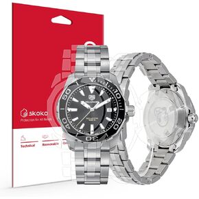skoko [مجموعة كاملة في حزمة واحدة، طبقة حماية كاملة للجسم متوافقة مع Tagheuer Aquaracer 300m 43mm بشرة شفافة لامعة، تغطية كاملة، مضادة للخدش، سهلة التركيب in Kuwait