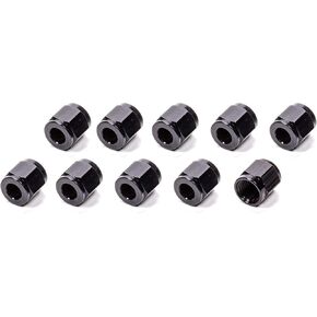 FRAGOLA Fitting, Tube Nut, 6 an, 3/8 in Tube, Aluminum, Black Anodize, Set of 10