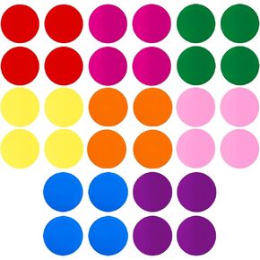 AIEX 32 Pcs 6inch Dry Erase Dots Circles, Removable Colorful Vinyl Line Up Dots Floor Stickers Decals Shapes Markers for Classroom Tables Desks Whiteboards Walls