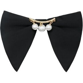 Mantieqingway Oversized Bow Ties for Men, Adjustable Pre-tied Bow Tie with Pearl Decoration Tuxedo Bowties For Wedding Party