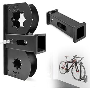 Heavy Duty Hitch Wall Mount for 1-1/4" and 2" Receiver, Adjustable Hanging Garage Organizer for Bike Ski Cargo Rack, 1.25 or 2 inch Trailer Hitch Receiver Bicycle Storage, Holds up to 300 lbs