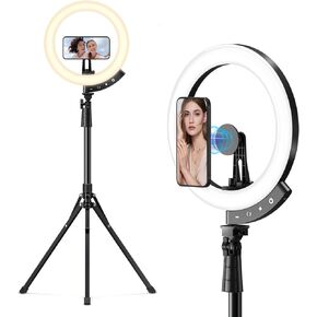 Eicaus 12" Magnetic Ring Light with 67" Tripod Stand, Selfie Light with iPhone Stand for Recording, Compatible with Cellphones for Live Streaming