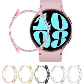 RICHONE [6Pack] Bling Case Compatible with Samsung Galaxy Watch 5 40mm Protector, Diamonds Cover Hard PC Bumper Frame (6 Colors, Watch 5 40mm)