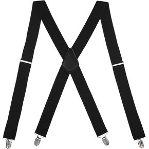 Men's 1 1/2 Inch Heavy Duty Adjustable X-Back Suspenders with Strong Clips for Work and Jeans in Saudi Arabia