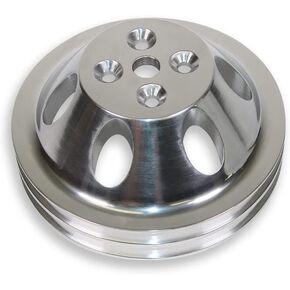 SixBuys Performance Water Pump Pulley Long Pump Aluminum 2 Grooves V-Belt LWP for SB Chevy SBC 265 283 305 327 350 383 400 V8 Engine