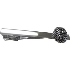 Silver Toned Anatomy Brain Tie Clip