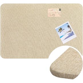 36"x24" Fabric Bulletin Board Pinboard for Walls Linen Bulletin Board Frameless Pin Board Display Notice Memory Board for School Home Office Kitchen Walls Easy to Install