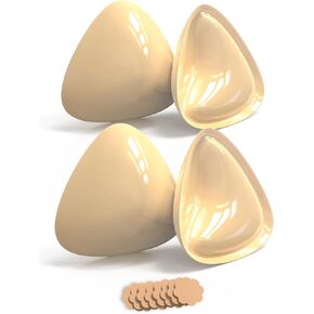 Sticky Push Up Bra Inserts 2 Pairs-Double Sided Sticky Waterproof Bra Pads for Volume-Bathing Suit Bikini Inserts